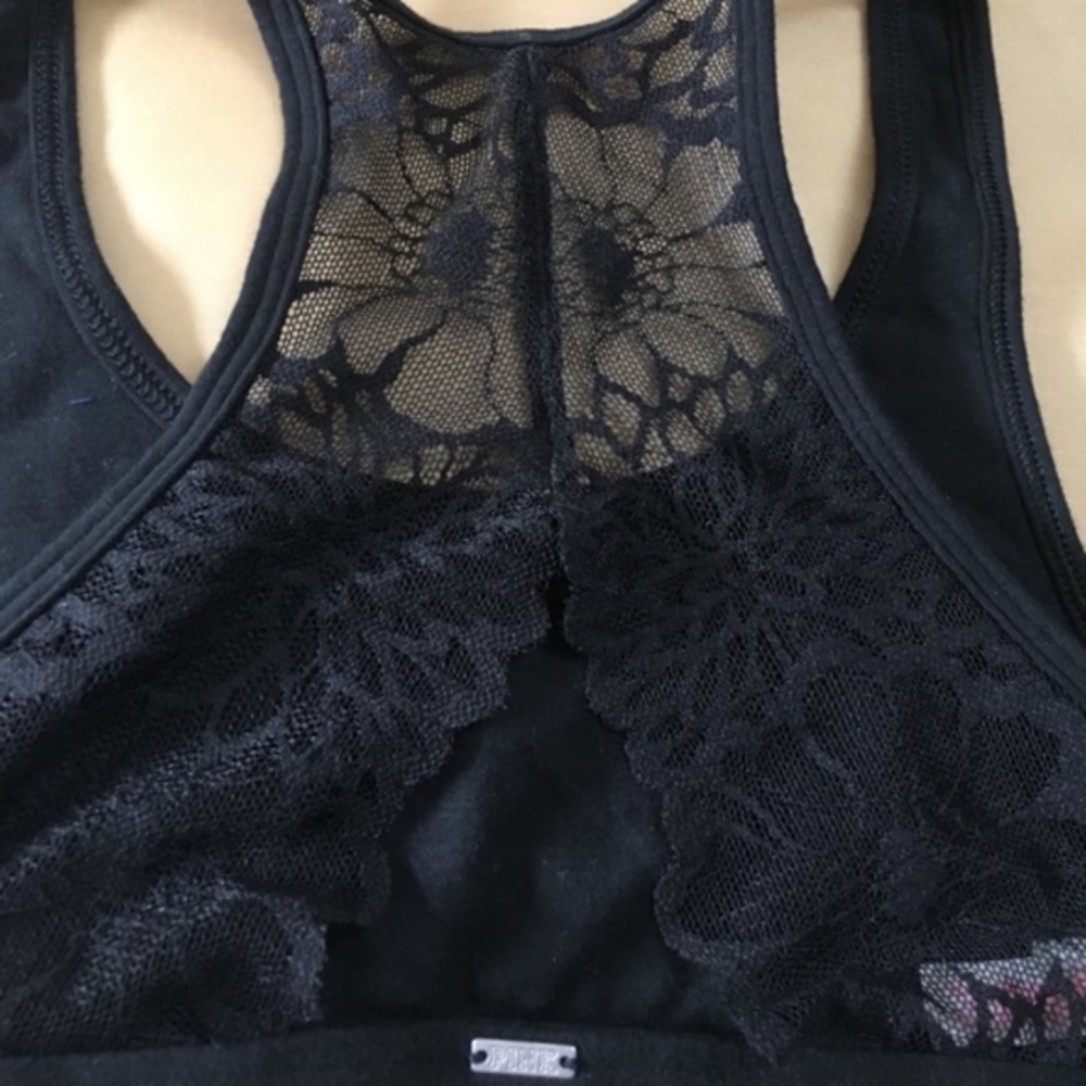 New Victoria's Secret Pink Lace Racerback Bralette - Picture 3 of 7